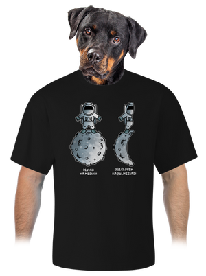 Polčlovek na polmesiaci unisex tričko oversized Black