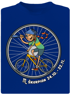 Cyklistický horoskop: Škorpión pánske športové tričko Royal Blue Mal