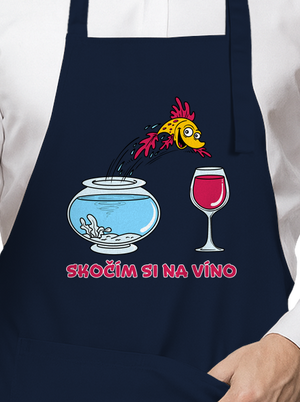 Skočím si na víno zástera Navy