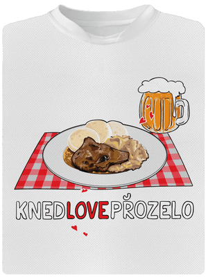 Knedlo vepřo zelo pánske športové tričko White