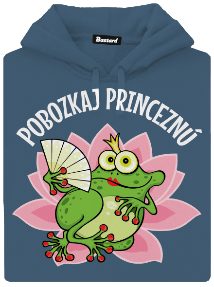 Pobozkaj princeznú a princa dámska mikina klokanka Denim