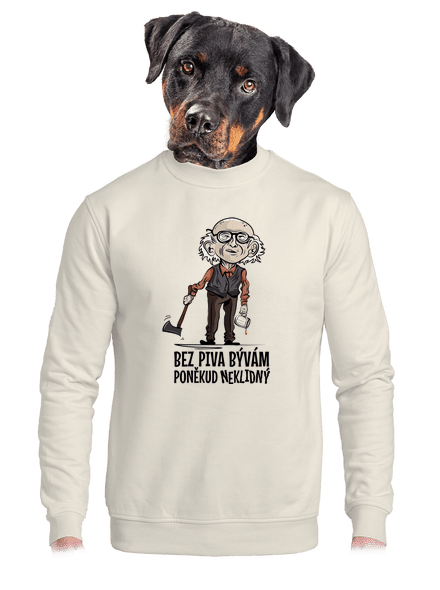 Neklidný bez piva unisex mikina bez kapucne Off White