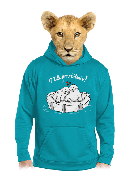 Milujem túlenie detská mikina klokanka Hawaiian Blue