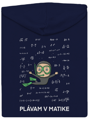 Plávam v matike pánska mikina na zips Navy