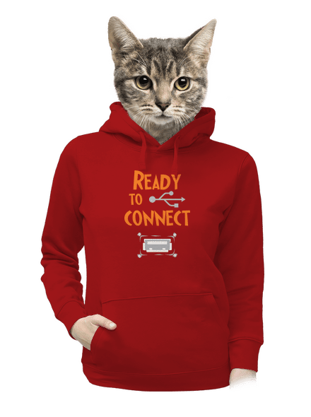 USB pripojenie dámska mikina klokanka Red Mal