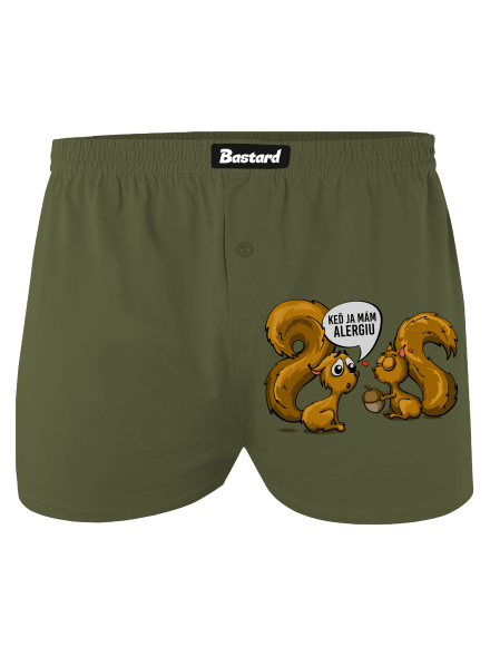 Alergická veverička pánske trenky Khaki
