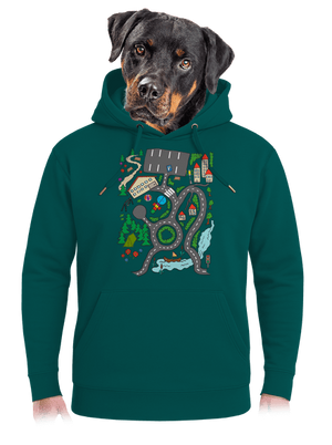 Cesta unisex mikina premium Emerald Green