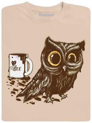 Sova na kofeínu pánske tričko Sand