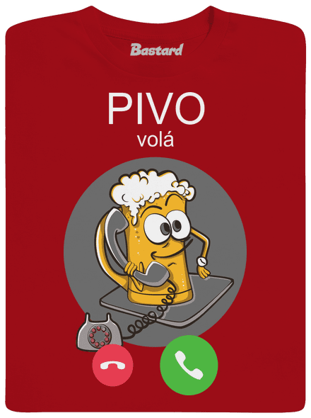 Pívo volá pánske dlhý rukáv Red