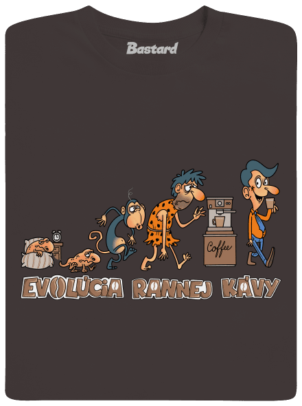 Evolúcia rannej kávy pánske dlhý rukáv Bear Brown