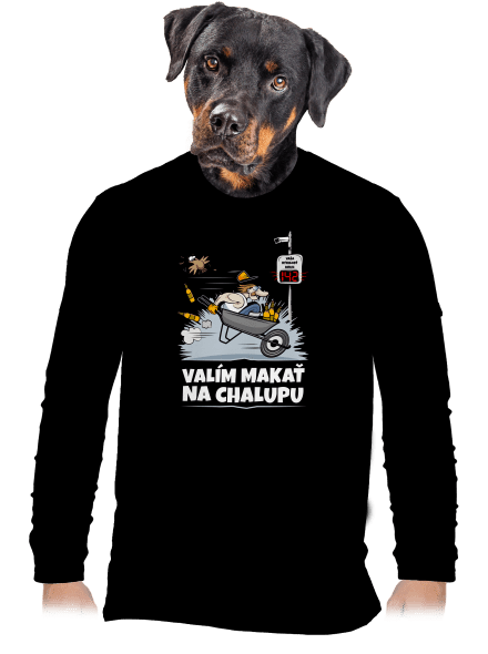 Valím na chalupu pánske dlhý rukáv Black