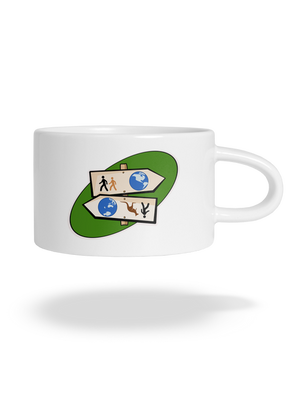 Diaľkový pochod hrnček makronka White