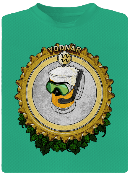 Pivný horoskop: Vodnár pánske športové tričko Mint Mal