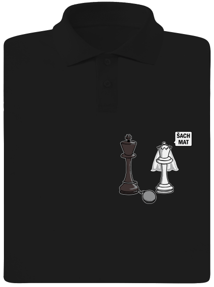 Šach mat pánska polokošeľa Black