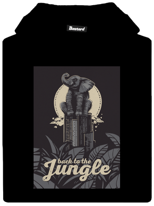 Back to the jungle detská mikina klokanka Black