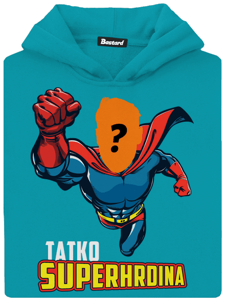 Tatko superhrdina detská mikina klokanka Hawaiian Blue