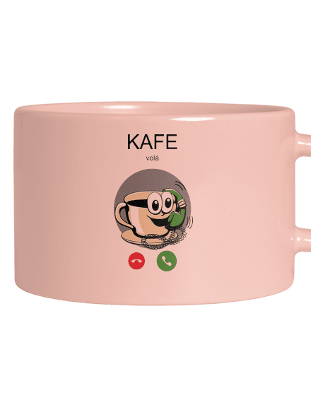 Kafe volá hrnček makronka Pink Macaron