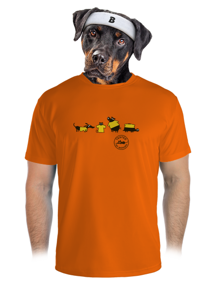 Testované na zvieratách pánske športové tričko Neon Orange