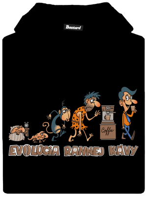 Evolúcia rannej kávy detská mikina klokanka Black