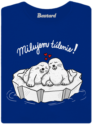 Milujem túlenie dámske tričko s lemom Royal Blue Mal