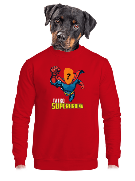 Tatko superhrdina unisex mikina bez kapucne Red