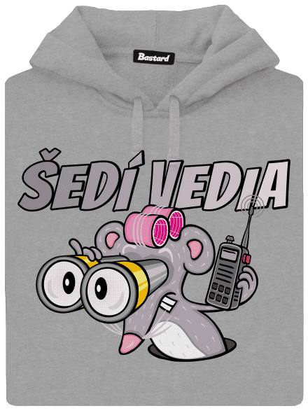 Šedí vedia - myš pánska mikina klokanka Light Melange