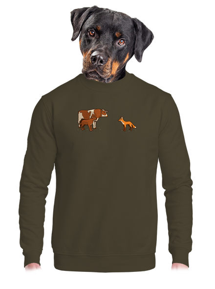 Vůl, pes a vulpes unisex mikina bez kapucne Urban Khaki