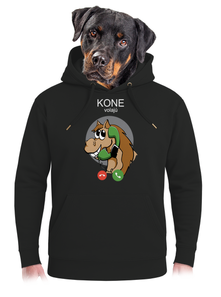 Kone volajú unisex mikina premium Dark Black