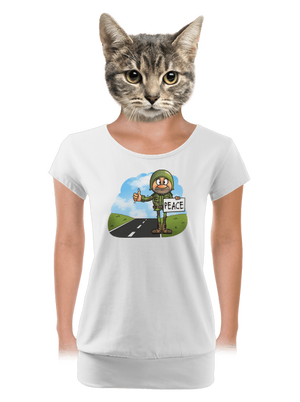 Peace dámske tričko s lemom White