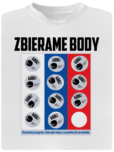 Zbierame body - hokej detské športové tričko White