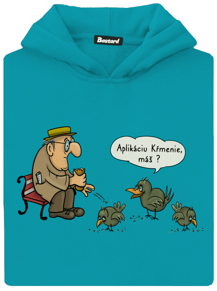 Aplikácia Kŕmenie detská mikina klokanka Hawaiian Blue