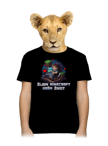 Žijem Minecraft detské tričko Black