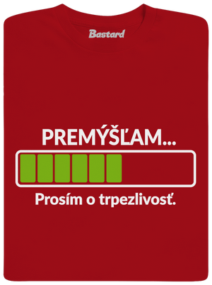 Premýšľam pánske dlhý rukáv Red