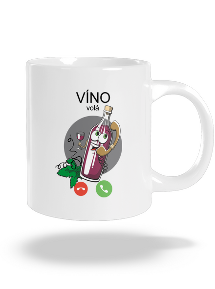 Červené víno volá veľký hrnček White