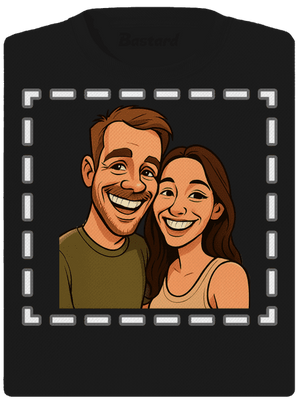 Karikatúra z vlastnej fotky dámske športové tričko Black