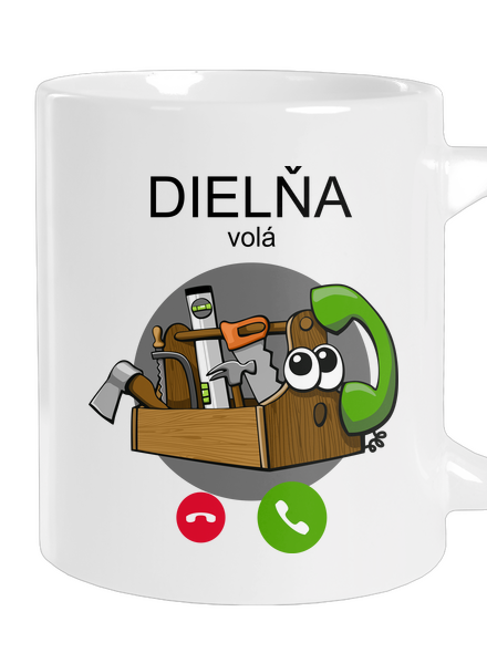 Dielňa volá veľký hrnček White