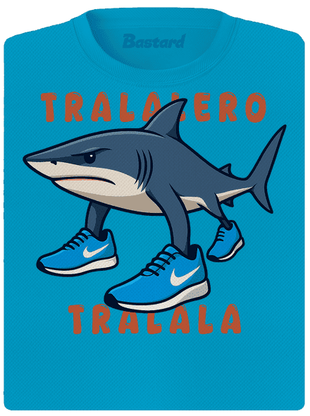 Tralalero Tralala – Italian Brainrot dámske športové tričko Blue Atol