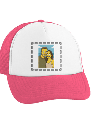 Simpsonovi z vlastnej fotky šiltovka truckerka Fluorescent Pink cap