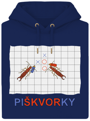 Škvorí piškvorky unisex mikina premium Navy