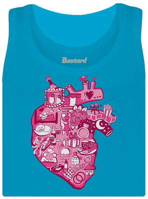 Srdce bije pre dámske tielko klasické Blue Atol