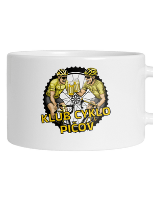 Klub cyklo pičov hrnček makronka White
