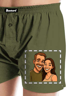 Karikatúra z vlastnej fotky pánske trenky Khaki