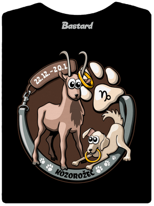 Psí horoskop: Kozorožec dámske tričko s lemom Black