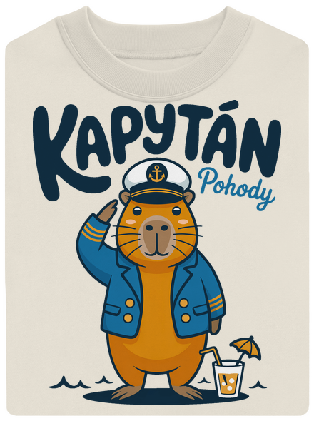 Kapytán pohody unisex mikina bez kapucne Off White