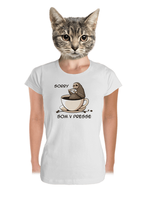 V presse dámske tričko prémium White