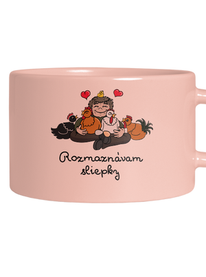 Rozmaznávam sliepky hrnček makronka Pink Macaron