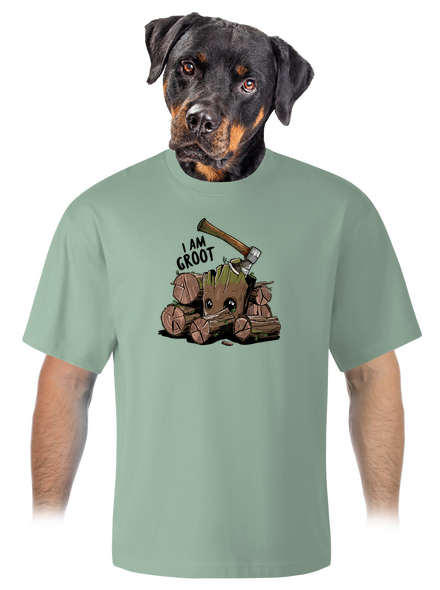 I Am Groot unisex tričko oversized Sage
