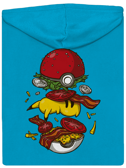 Pokémon burger dámska mikina na zips Blue Atol