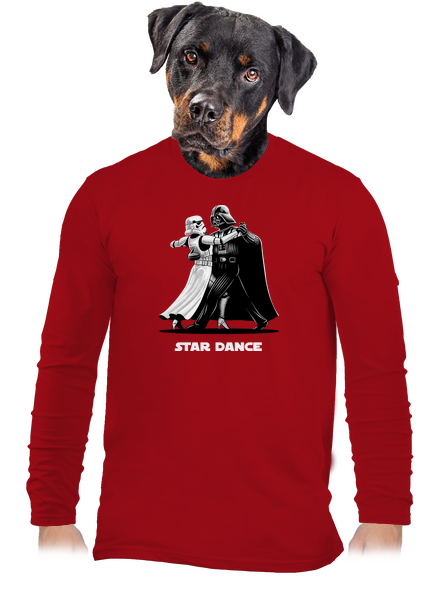 Star dance pánske dlhý rukáv Red