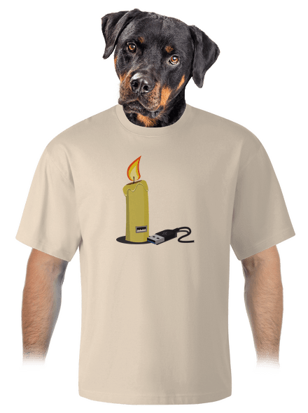 USB sviečka unisex tričko oversized Almond